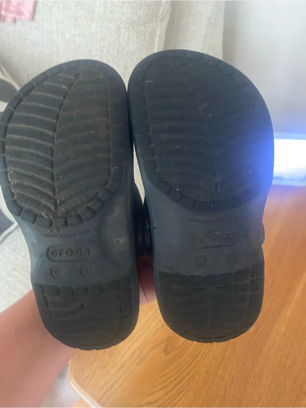 CROCS Kids Black Classic Clogs with Heel Strap